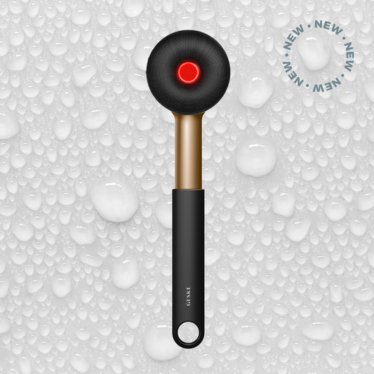 Geske Sonic LED Full Body Brush & Exfoliator - Black and gold
