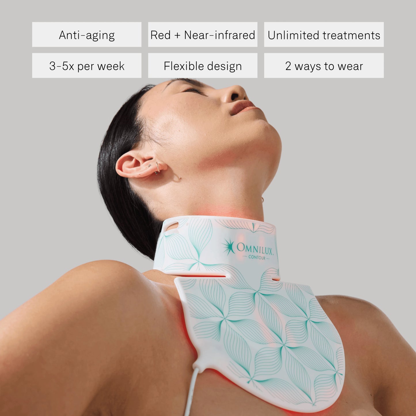 Omnilux Contour Neck Décolleté LED Mask + Bonus Ampoules
