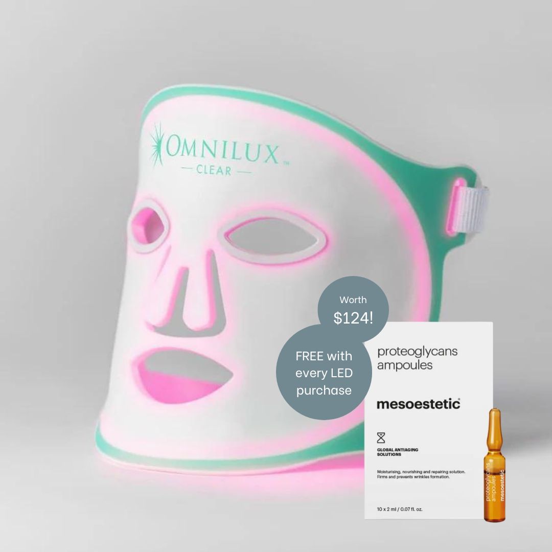 Omnilux Contour Clear LED Face Mask + Bonus Ampoules